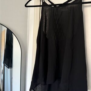 Mine Black Lattice Detail Top